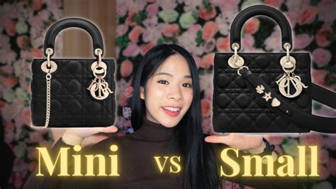 dior lady mini vs small|lady dior mini price.